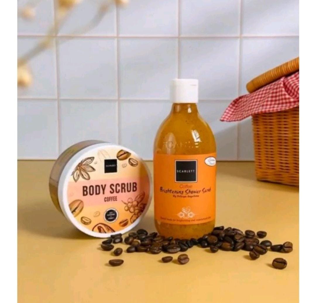 ORIGINAL scarlett coffe edition coffee shower scrub coffee body scrub sabun mandi aroma kopi  lulur kopi