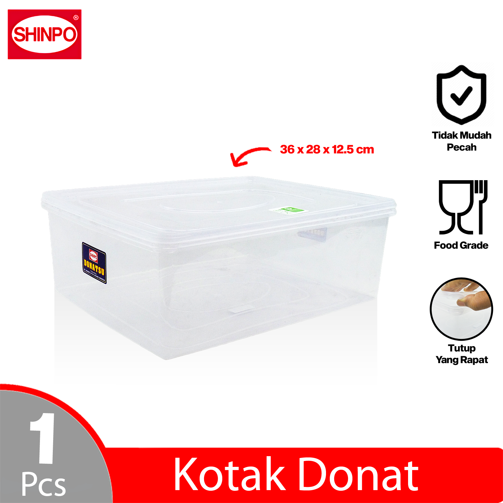 SHINPO Kotak Donat Plastik Donatsu Food Storage BPA Free SPO-SIP-306L