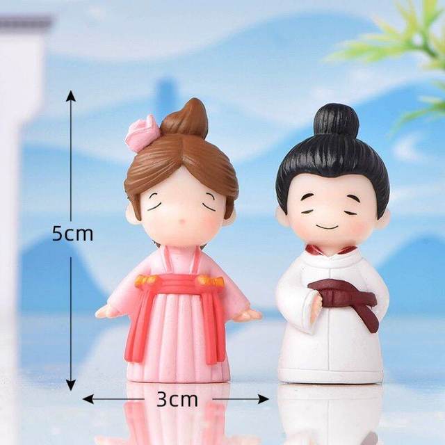 2pcs miniatur boneka resi pajangan couple pasangan pengantin Jepang Japan wedding dekorasi taman maket diorama dll