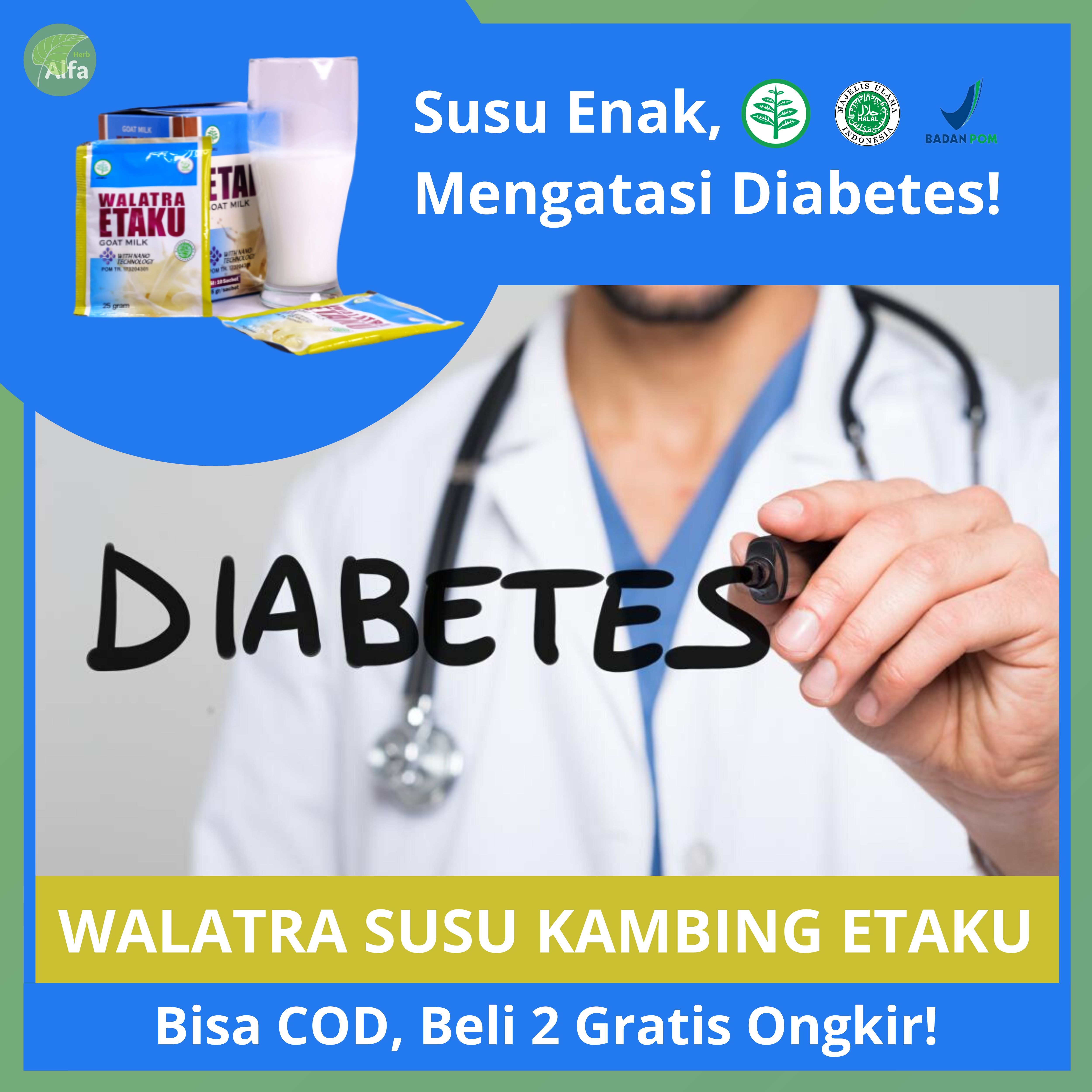 Susu Diabetes - Susu Untuk Penderita Diabetes - Obat Diabet - Obat Kencing Manis - Susu Penurun Gula Darah - Gula Darah Kering - Mengobati Diabetes Melitus Kadar Gula Berlebih - Tipe 1 2 Gestasional I