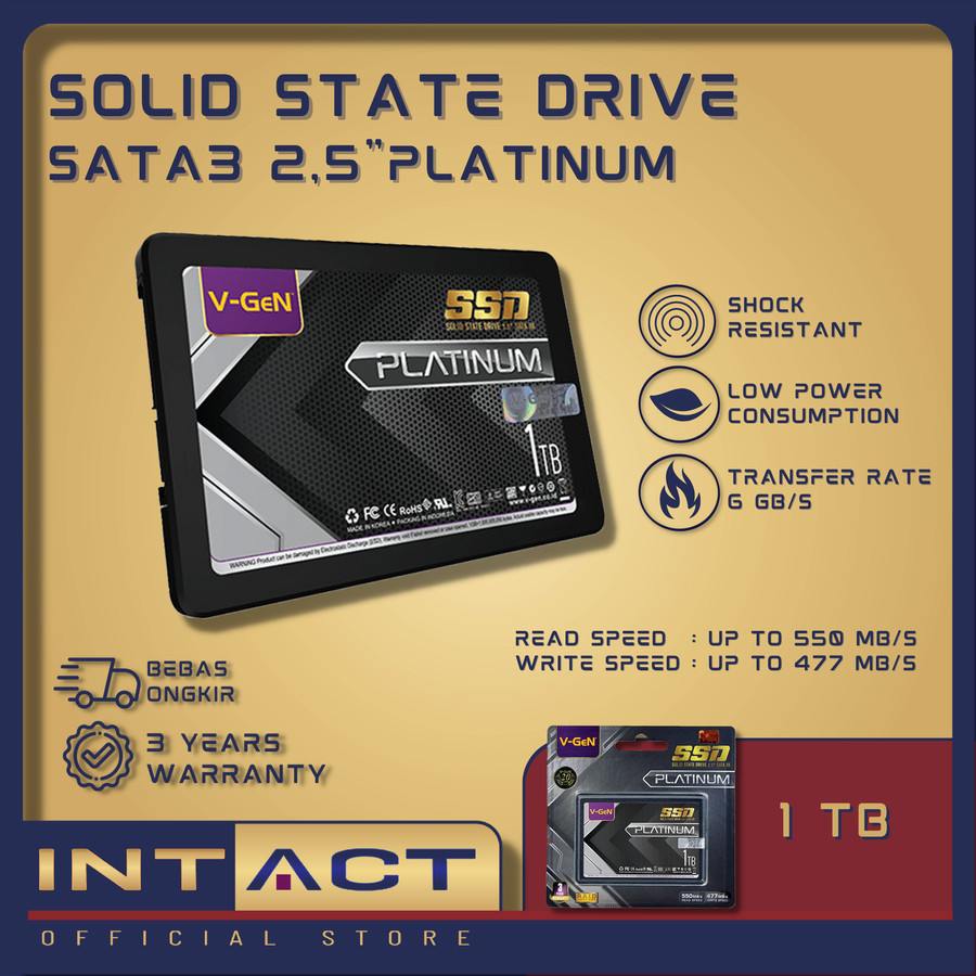 SSD V-GeN 1TB SATA 3 Solid State Drive 2.5" Inch VGEN Platinum