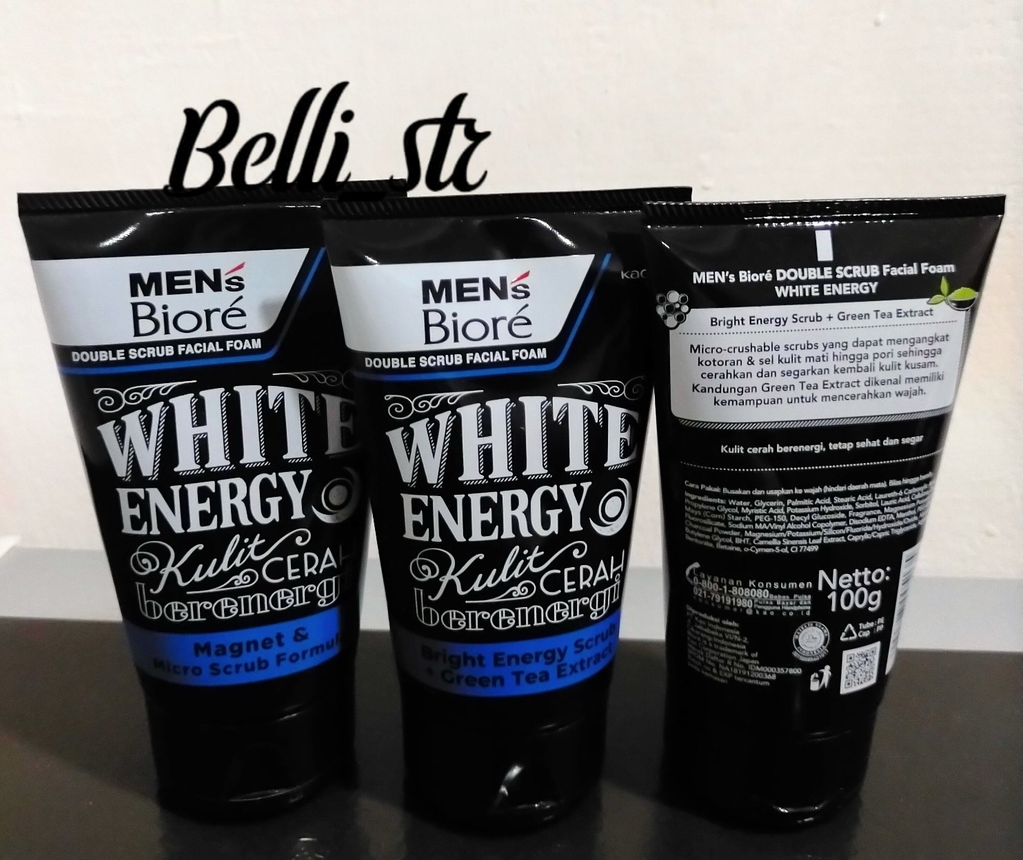 MENS BIORE WHITE ENERGY DOUBLE SCRUB FACIAL FOAMCERAHKAN KULIT KUSAM. SABUN MUKA PRIA/ FACIAL FOAM PRIA