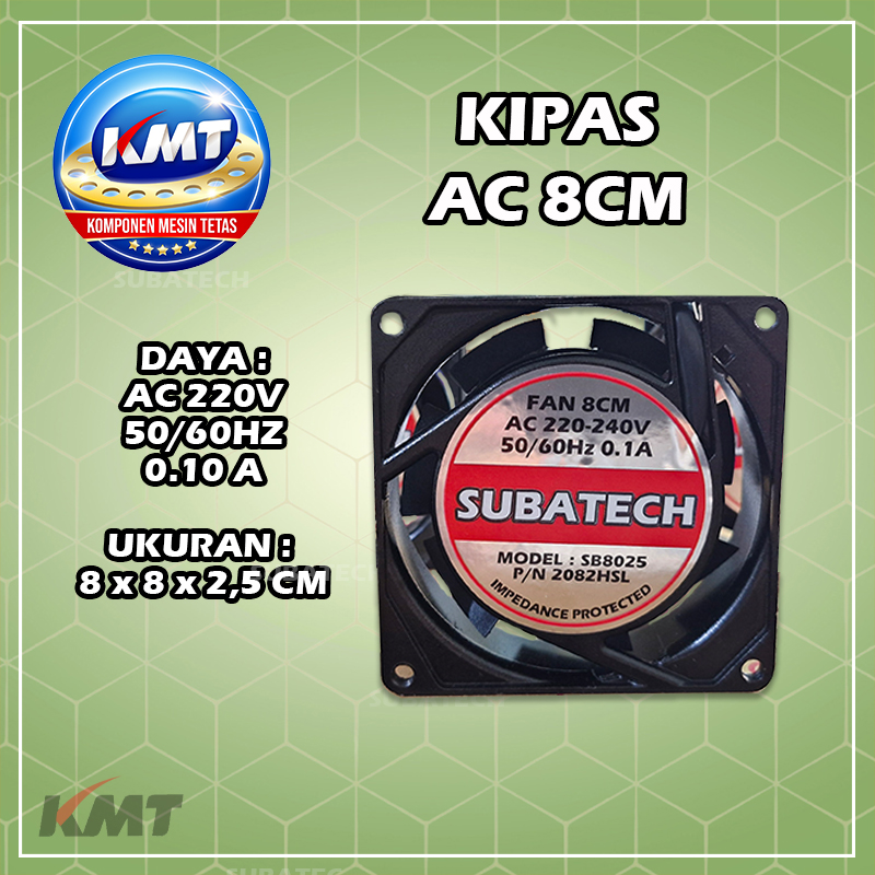 Kipas Fan Arus AC 220V 8cm 8 x 8 untuk Mesin Tetas