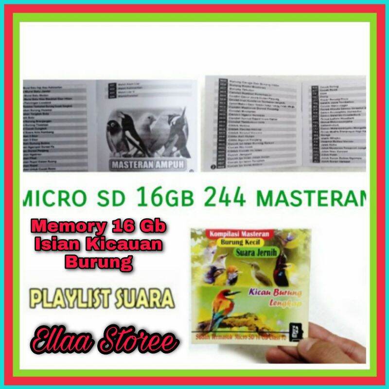 Micro SD Masteran Burung Kicau Memory Card Moncer Go Suara Juara Audio