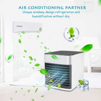 (DIJAMIN ORI) Kipas Cooler USB Mini Air Conditioner 7 Color LED Humi Multifungsi / AC Mini Portable Pendingin Ruangan Mini Air Conditioner Kipas Cooler Humidifier Cooler udara Kantor Kamar Super Dingi