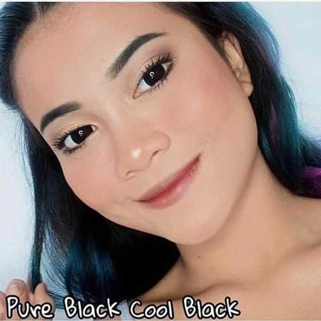 SOFTLENS PURE BLACK DIA 16MM NORMAL DAN MINUS 0.50 S/D 6.00 FREE LENSCASE