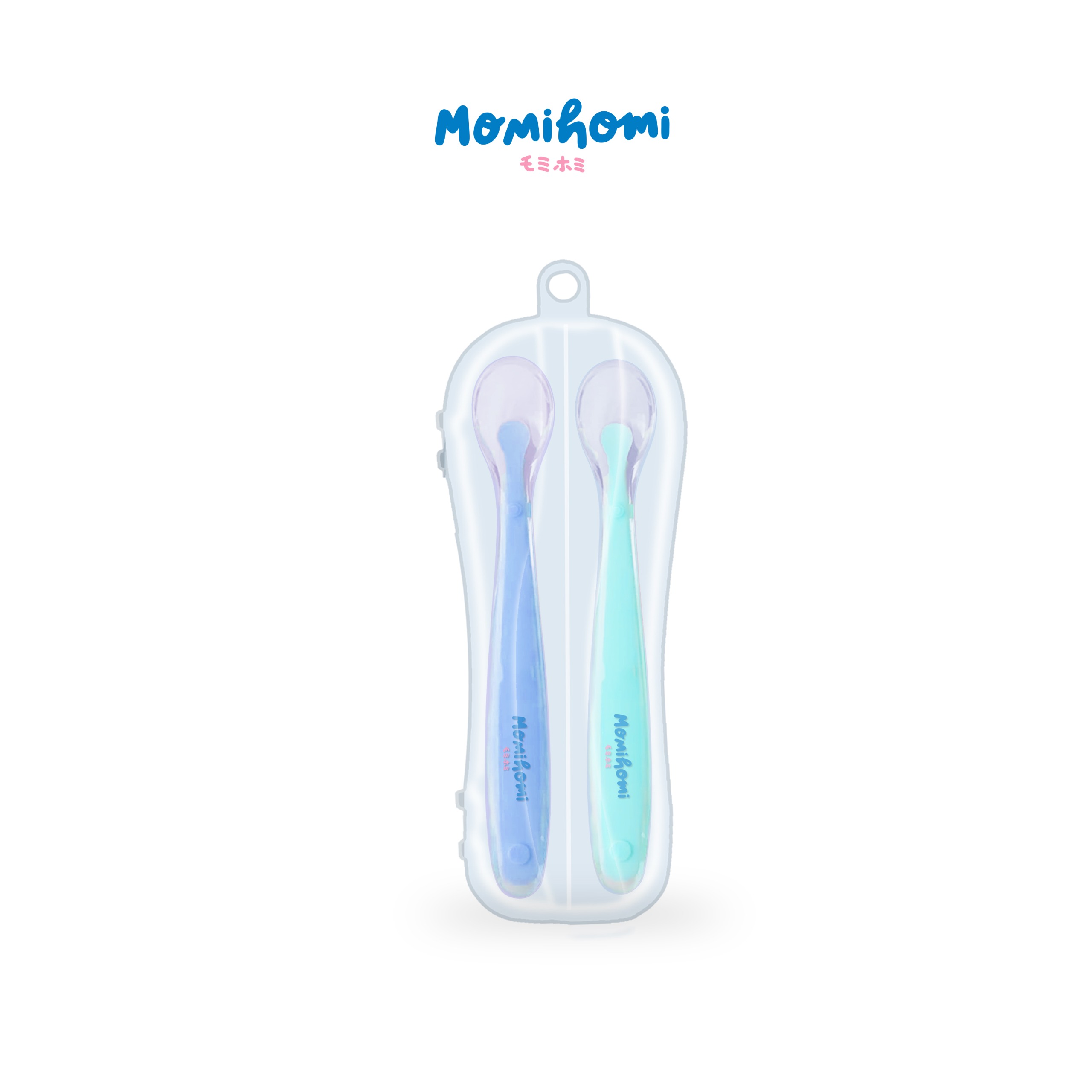 MOMI HOMI Sendok Makan Bayi 01 Silikon baby safety spoon Peralatan Perlengkapan MPASI Lentur Sendok Makan Silicone Mpasi