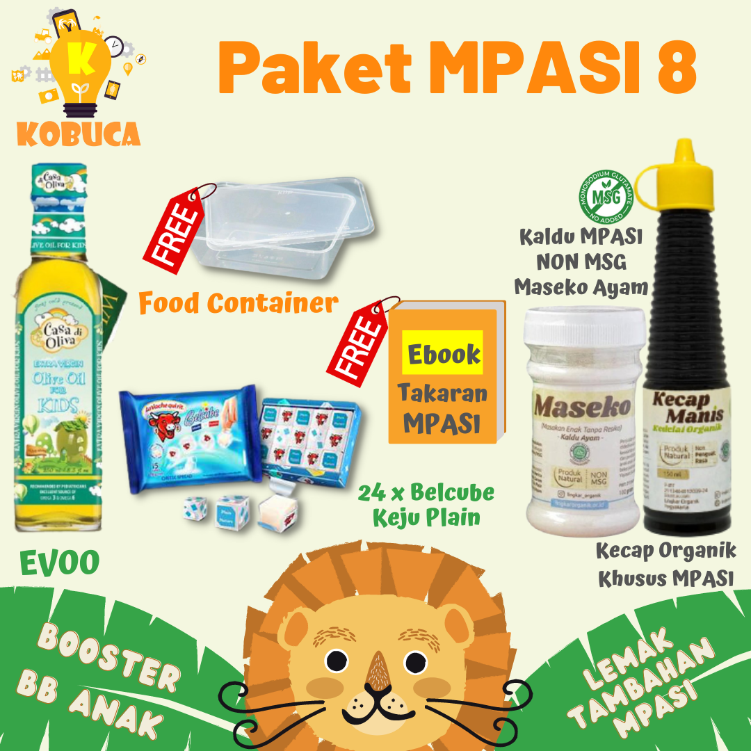 PAKET MPASI LENGKAP JUMBO (KEJU BELCUBE+ CASA DI OLIVA/EVOO + UB ELLE + ANCHOR) Perlengkapan MPASI