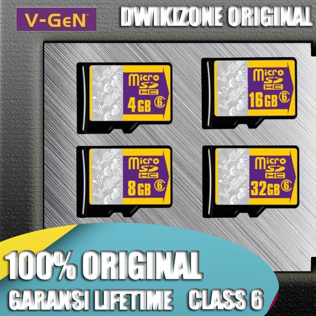 [100% ORIGINAL] MICRO SD VGEN V GEN CLASS 6 MICROSD MEMORY CARD HP ANDROID 4GB 8GB 16GB 32GB 4 8 16 32 GB