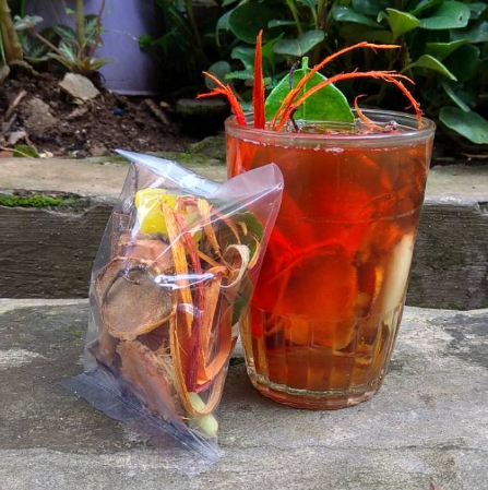 Wedang uwuh empon empon isi 10 saset kumplit anticorona jahe gula batu secang kayu manis sereh temulawak kunyit berkhasiat menjaga daya tahan tubuh khas yogyakarta