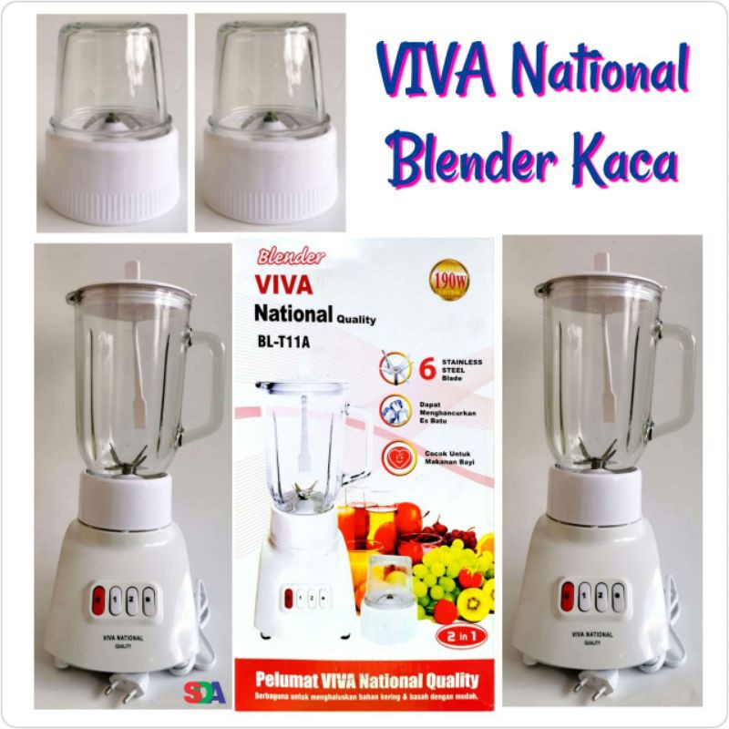 READY STOK BLENDER KACA VIVA / OMEGA / TRISONIC / HC National 2 in 1 Type BL-T11A [ Free Packing Bubble Wrap ]