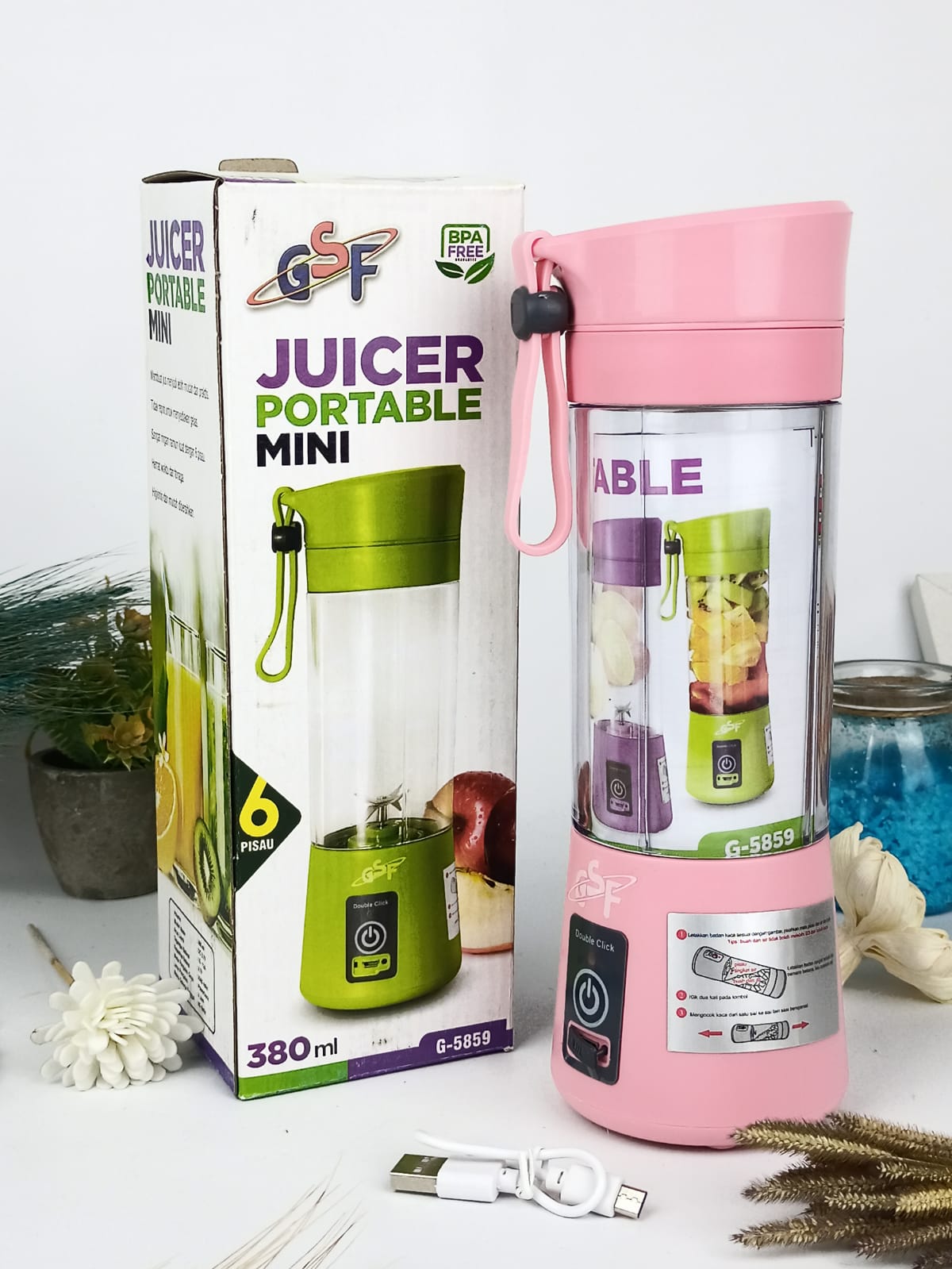JUAL / Blender Portable Mini Shake n Go GSF 5859 Rechargeable