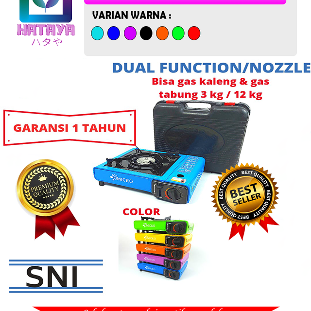 HATAYASHOP - KOMPOR GAS PORTABLE OMICKO/ KOMPOR GAS PORTABLE 2 FUNGSI/ KOMPOR PORTABLE 2 IN 1/ KOMPOR POTABLE GAS TABUNG DAN GAS 3 KG/ KOMPOR GAS PORTABLE OMICKO/ KOMPOR PORTABLE PROGAS/ KOMPOR 1 TUNGKU/ KOMPOR 2 TUNGKU/ KOMPOR CAMPING/ KOMPOR GUNUNG