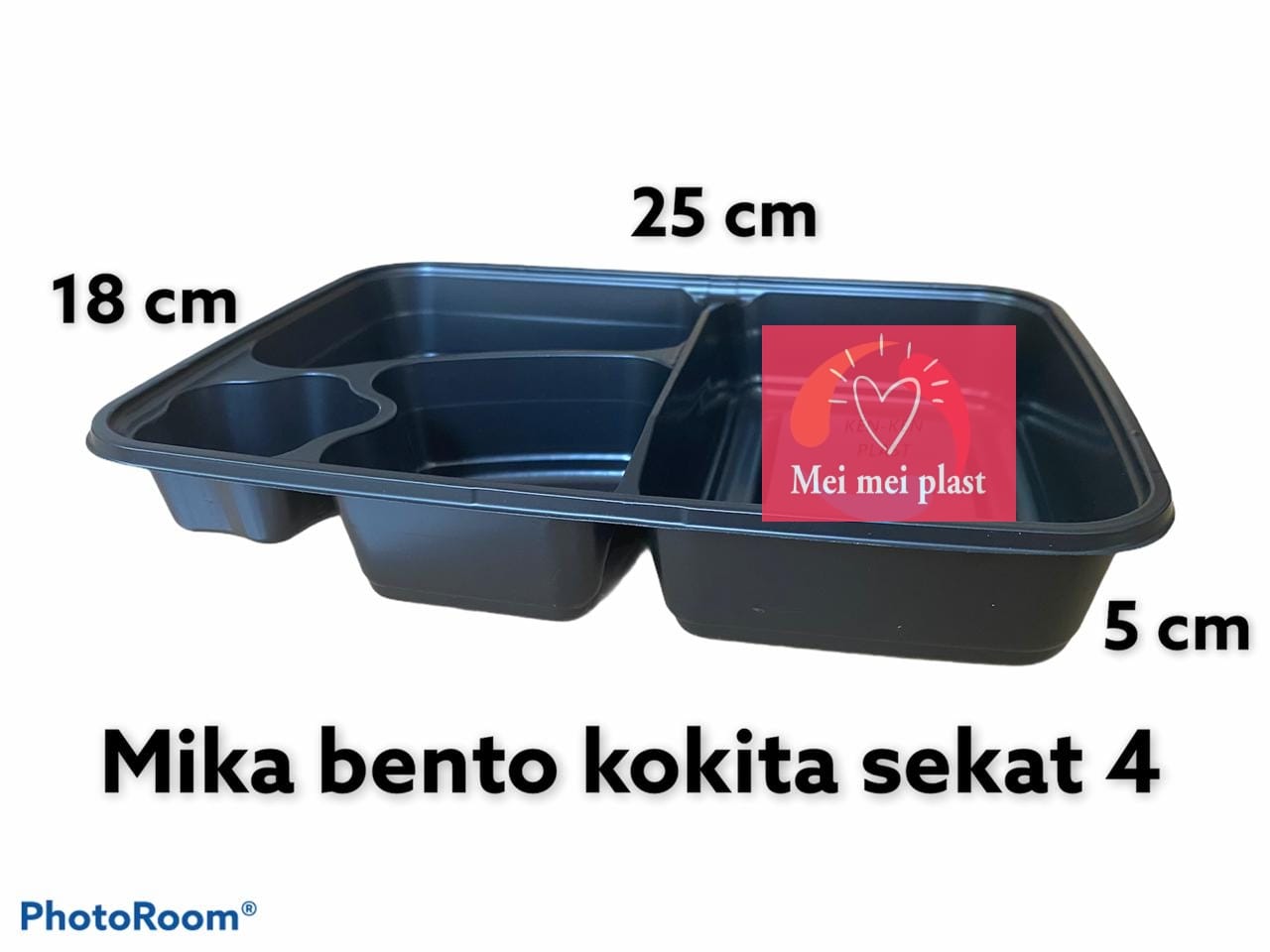 MIKA BENTO/TRAY BENTO/BOX BENTO SEKAT 4 HITAM KOKITASEKAT BINTANG&SEKAT 3 RTR223 ISI 25 SET WADAH + TUTUP FOOD SAVE TERMURAH