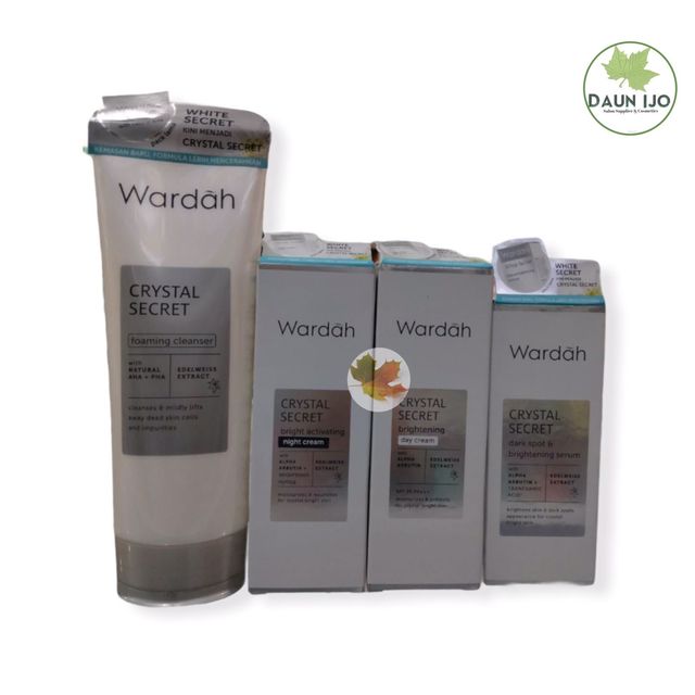 WARDAH PAKET CRYSTAL SECRET 15ml Isi 4 (D/N 15mlSabunSerum)