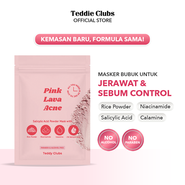 Teddy clubs Pink Lava Acne Mask - Masker Bubuk U/ kulit Jerawat