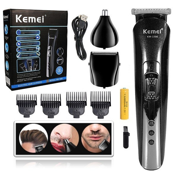 Alat Cukur / Shaver Rambut Jenggot Clipper 3 in1 Kemei KM-1506