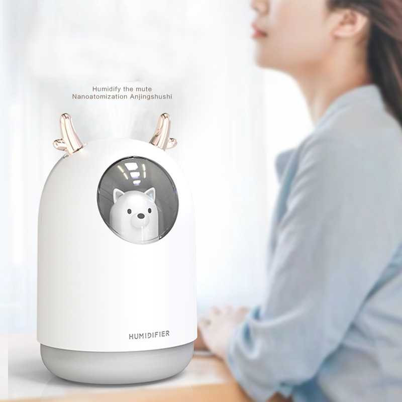 Humidifier Unik Nyala Bentuk Anjing Pelembab Udara Hadiah Kado Unik 300ml