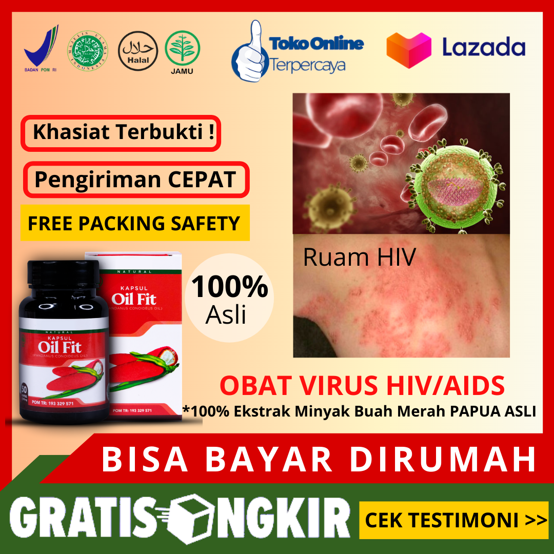 Obat Pria HIV Obat Herbal HIV/AIDS Penghambat Virus Hiv Penambah Daya Tahan Tubuh Sifilis Gonore Ruam Merah Obat Gejala Hiv dengan Oil Fit Kapsul [SUDAH BPOM]