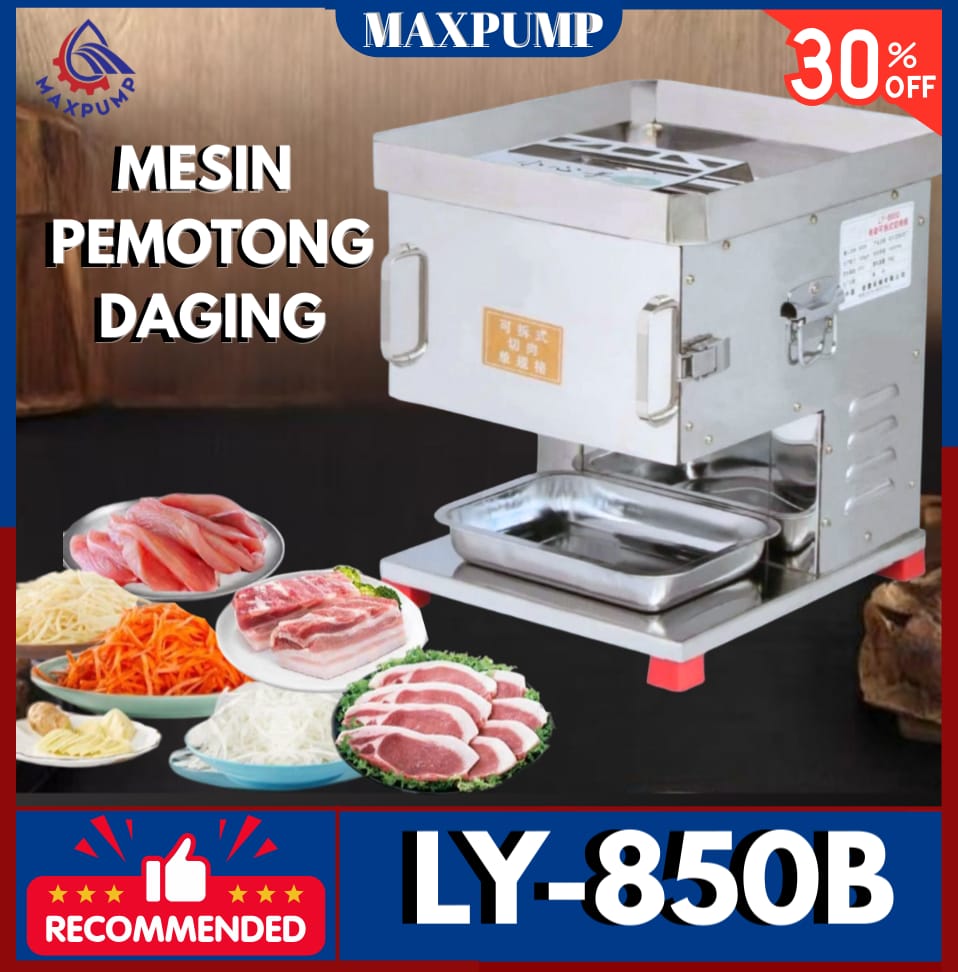 MAXPUMP Mesin Penggiling Daging TMG-12 Penghancur Daging Makanan 750watt 220V Mesin LY-850B Mesin Pengiris daging Pemotong sayur Pemotong daging Makanan Stainless