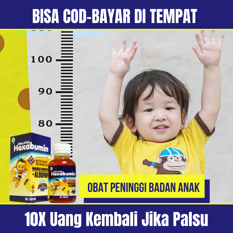 Obat Peninggi Badan Anak - Vitamin Anak Tumbuh Tinggi - Madu Untuk Peninggi Badan - Suplemen Penambah Tinggi Badan - Herbal Peninggi Badan - Walatra Hexabumin 100% Original
