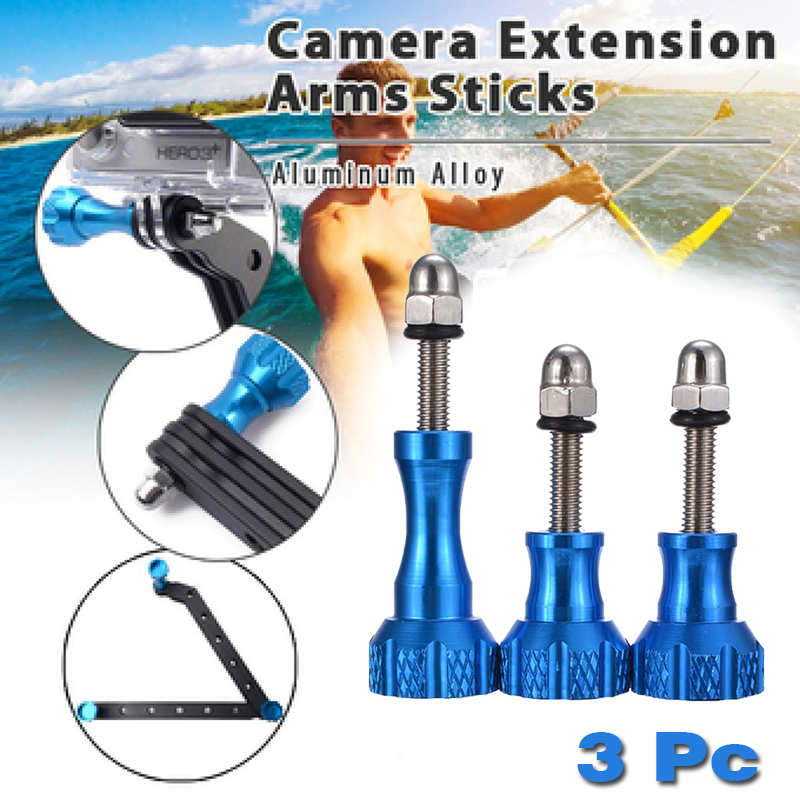 Aluminium Thumb Knob and Stainless Bolt Nut Screw 3pcs for Xiaomi Yi 2 4K GoPro ST-50 Thumbscrew Baut Kamera Aksi Skrup Sekrup GoPro SJCam Xiaomi Yi Bpro Kamera Aksi Action Camera Anti Karat Perlengak