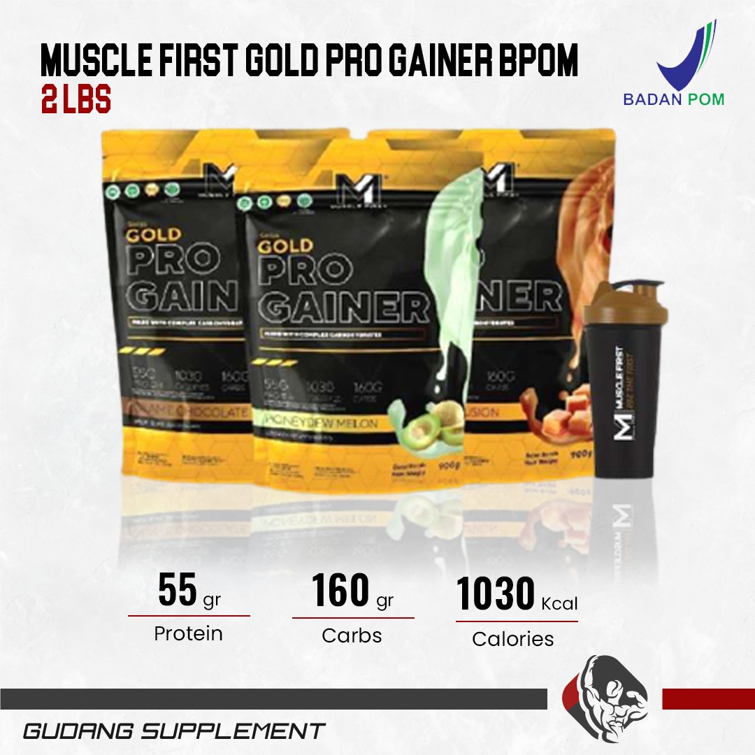 M1 Muscle First Gold Pro Gainer 2 Lbs Weight Mass Gainer BPOM Gudang Supplemen