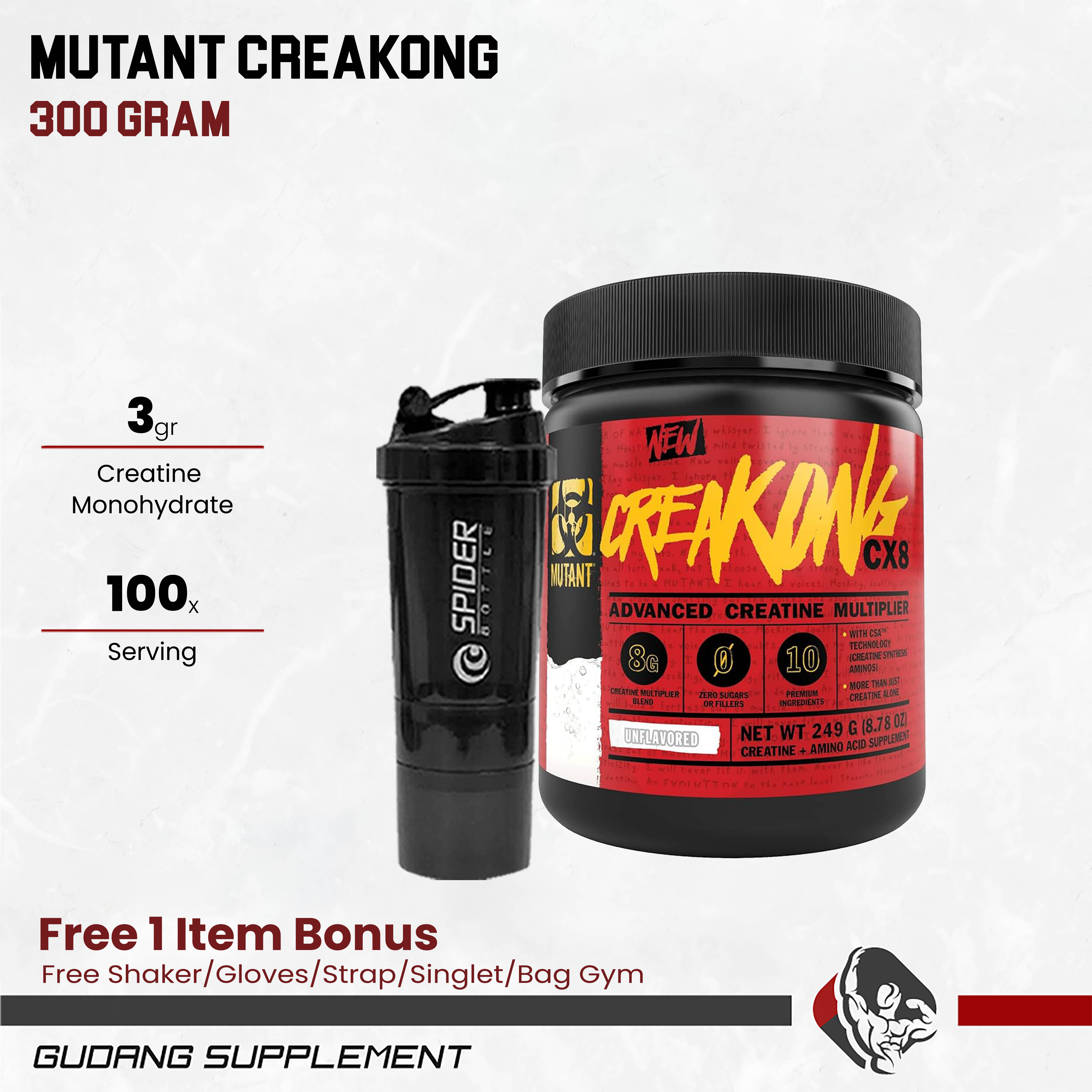 Mutant Creakong 300 Gram Creatine Monohydrate Gudang Supplemen