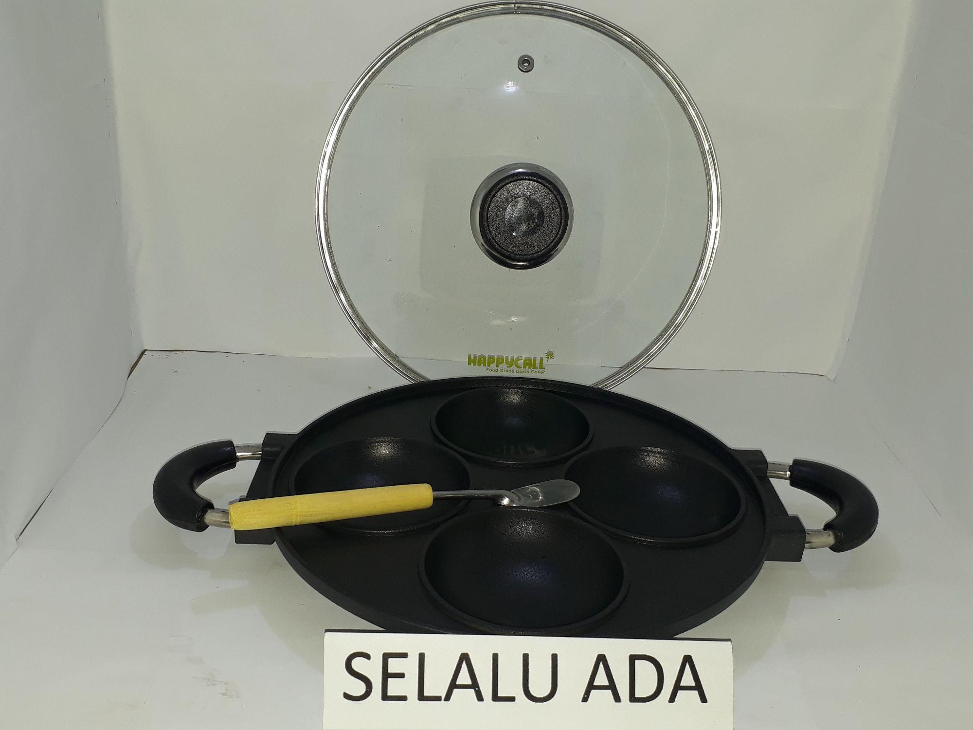 SELALU ADA - (FREE SUTIL) Cetakan 4 Lubang Serabi Kue Apem HC SUGGO Anti Lengket Cake Pan Series