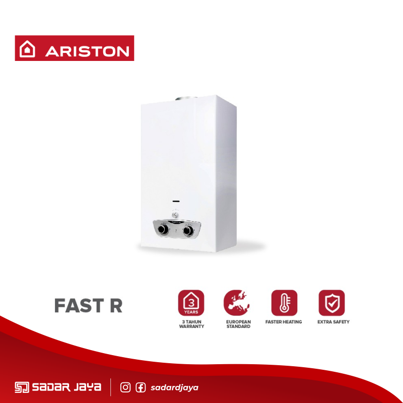 Ariston Fast R 10 liter /menit Instan Water Heater Gas LPG Pemanas Air Mandi