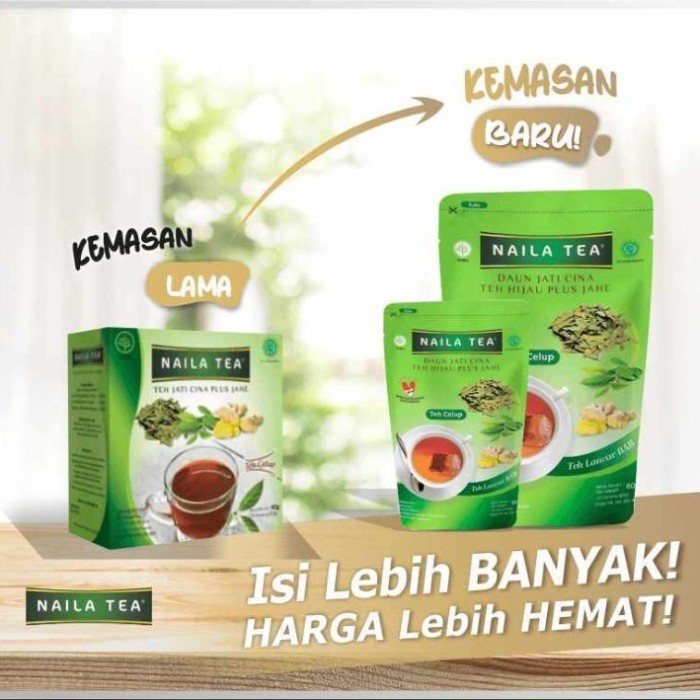 Naila Tea BPOM Teh Jati cina plus Jahe | Teh Pelangsing Peluntur Lemak