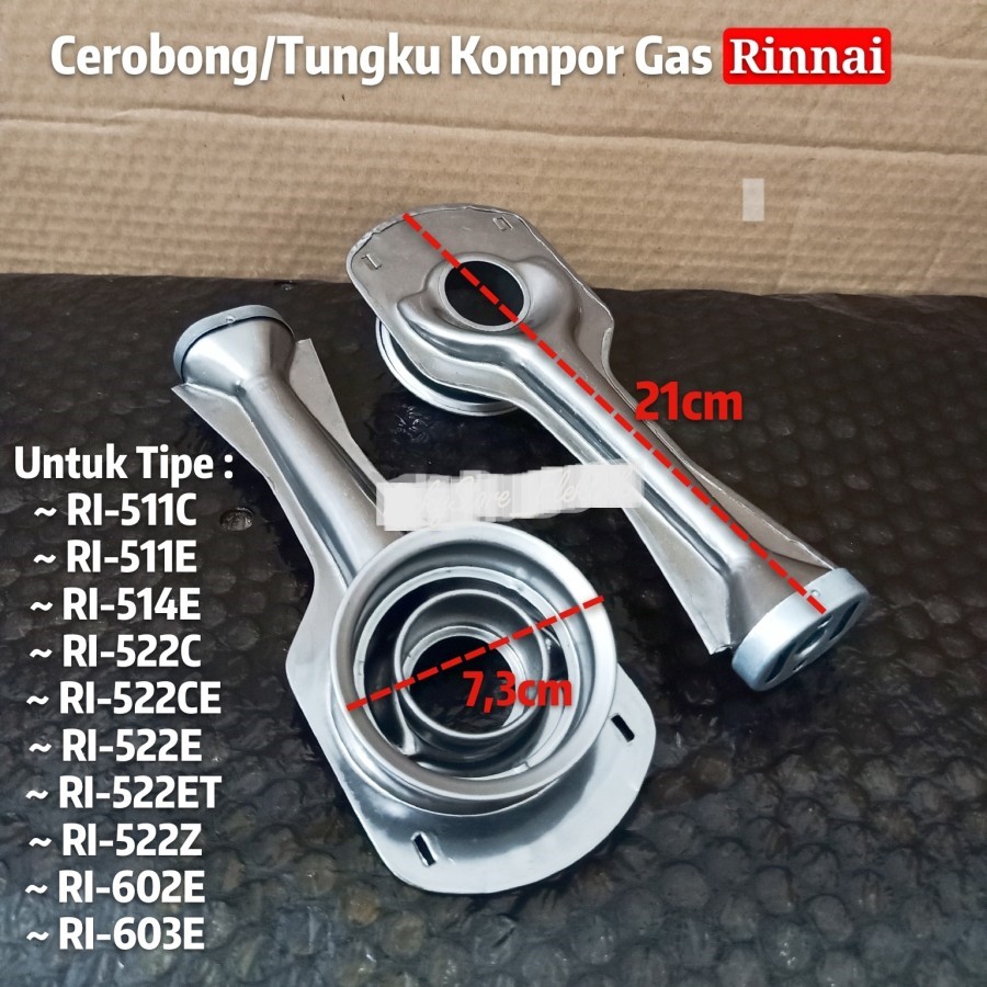Cerobong kompor gas rinnai Stenlis panjang  tungku Kompor Rinnai 522 602e