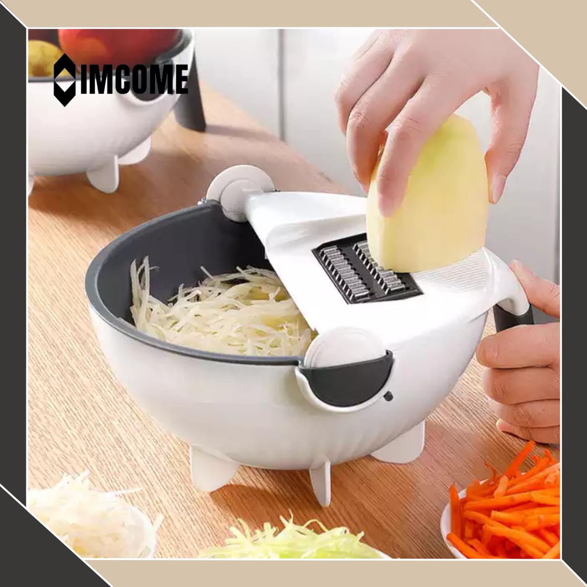 IMCOME Parutan Serbaguna Peralatan Masak Pengiris Kentang Singkong Wortel Bawang Dan Sayur Multifungsi 7 IN 1