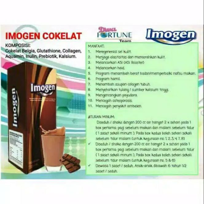Paket 2 Box IMOGEN COKLAT ORIGINAL isi 30 sachet Penambah Berat Badan