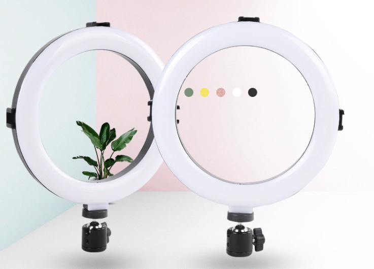 LED Ring Light Stand 3 Color Dimmable For Selfie Vlogging Bonus Tripod Stand