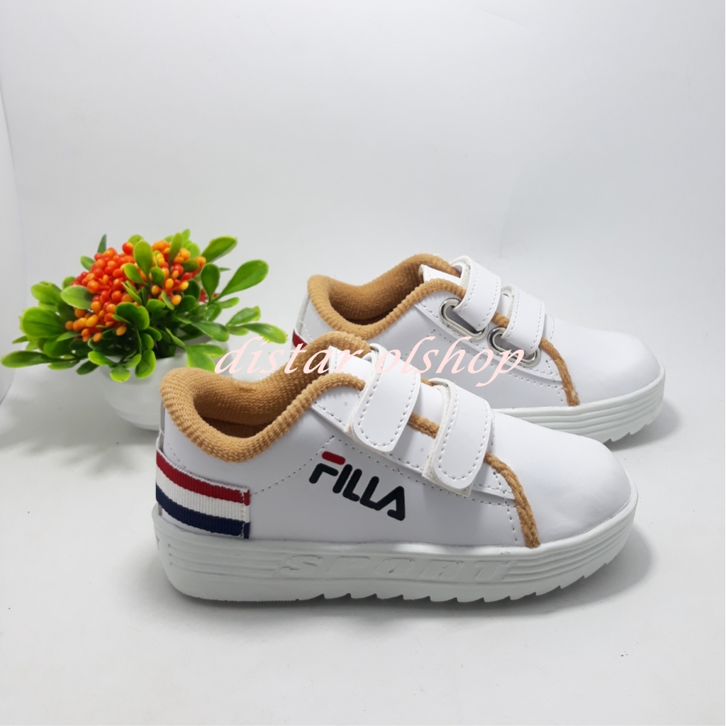 sepatu anak sneakers putih/ sepatu anak sekolah usia 1-8 tahunan