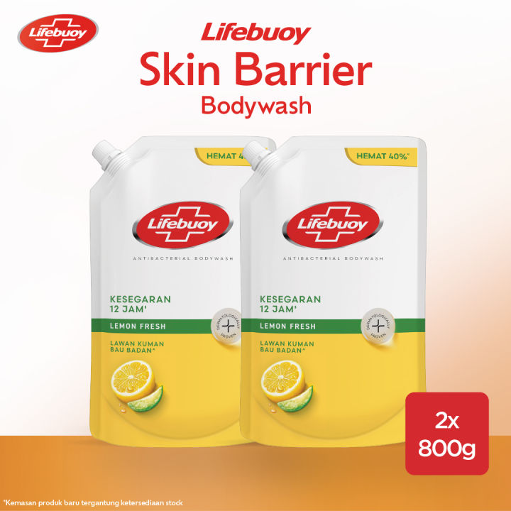 Lifebuoy Sabun Mandi Cair Body Wash Lemon Fresh Antibakteri 2x800ml
