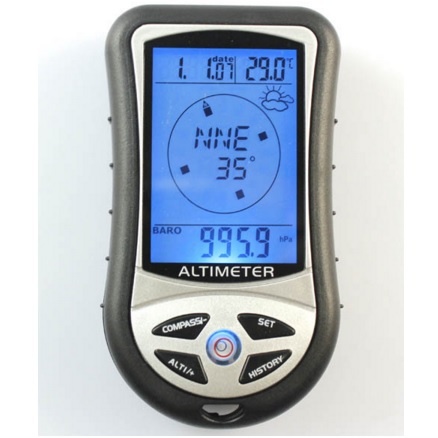 Digital 8 in1 LCD Kompas Compass Altimeter Barometer Thermo Weather Forecasts