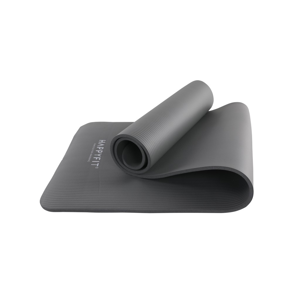 HAPPYFIT [FREE Strap] Yoga Mat Polos NBR 10mm - Matras Yoga NBR - Matras Olahraga