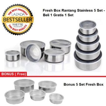 Rantang Stainless Fresh Box 5 Set Beli 1 Gratis 1 - BUY 1 GET 1 FREE
