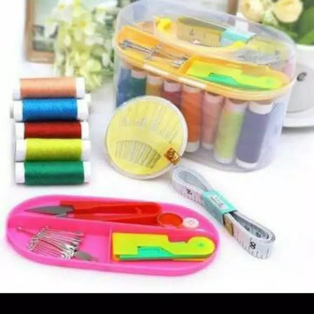 Perlengkapan Jahit Pakaian Set 12 Roll Benang Sewing Kit Jarum