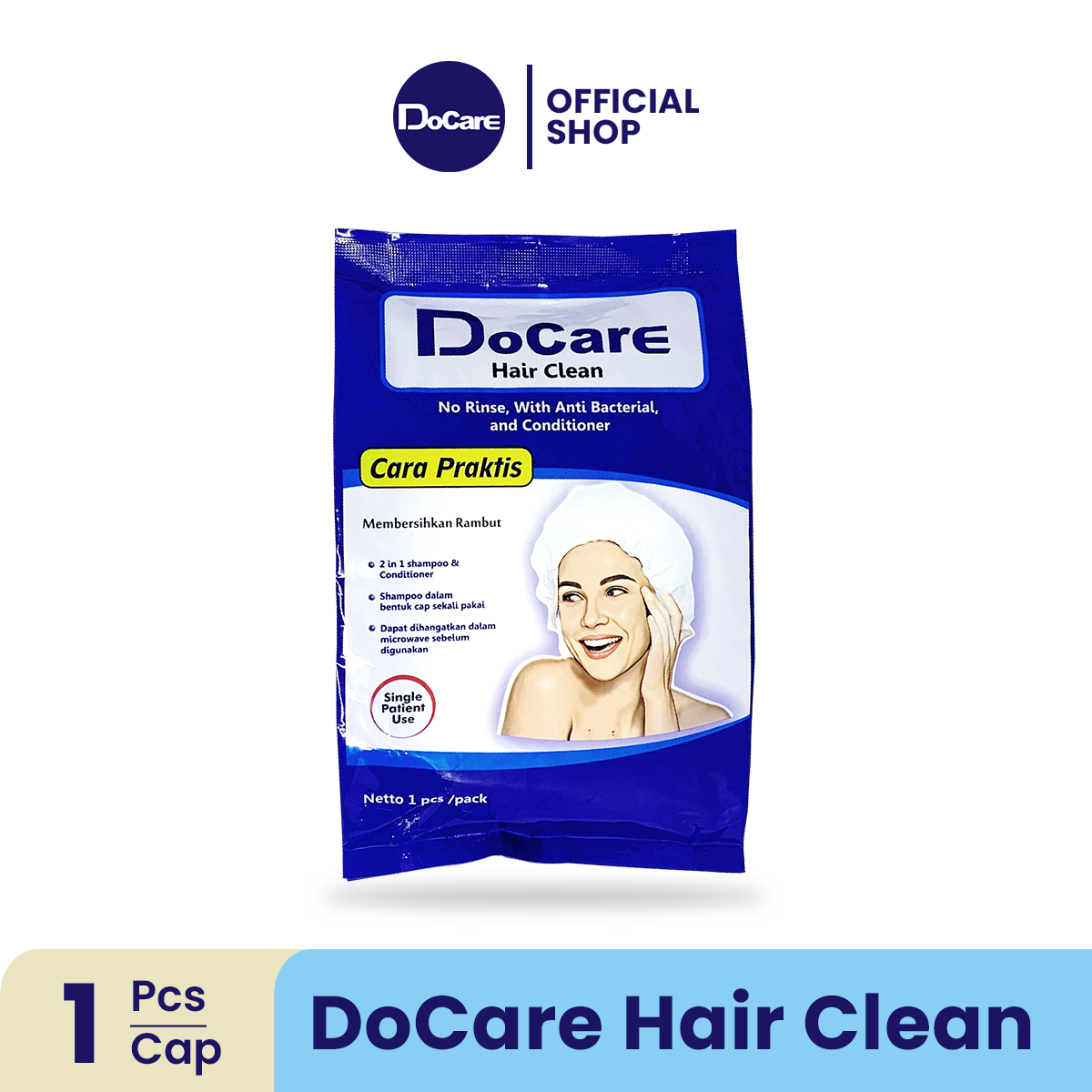DoCare Hair Clean Shampo Cap – Shampo Sekali Pakai Tanpa Bilas | Praktis & Higienis