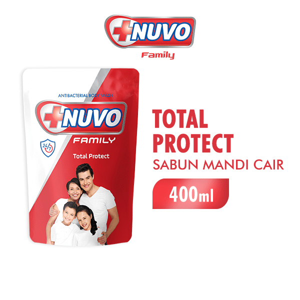 NUVO FAMILY Sabun Mandi Cair Total Protect Pouch 400ML
