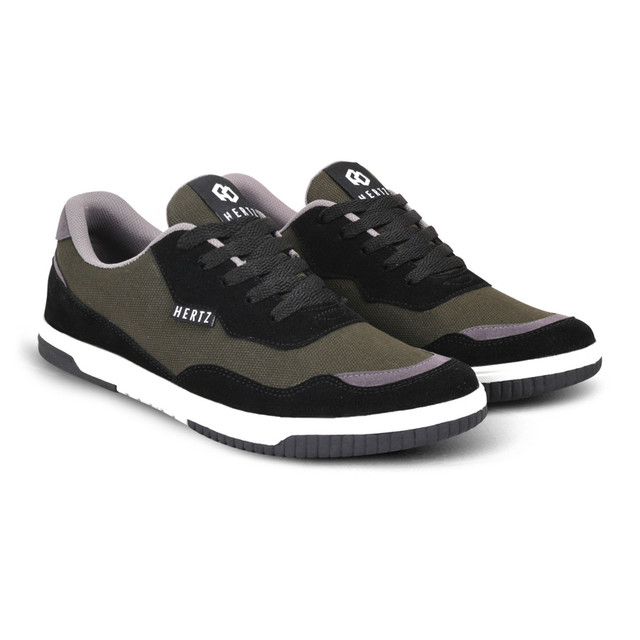 Sepatu Sneakers Pria H 3417 Brand Hertz Sepatu Kets Kuliah Kerja Hangout HArga Murah Berkualitas Warna Hitam Hijau