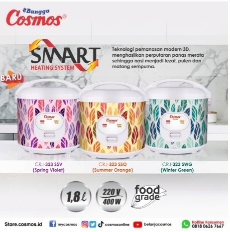 Alat Pemasak nasi / Megic com / Rice Cooker Cosmos CRJ 323  Penanak Nasi - 1.8 Liter