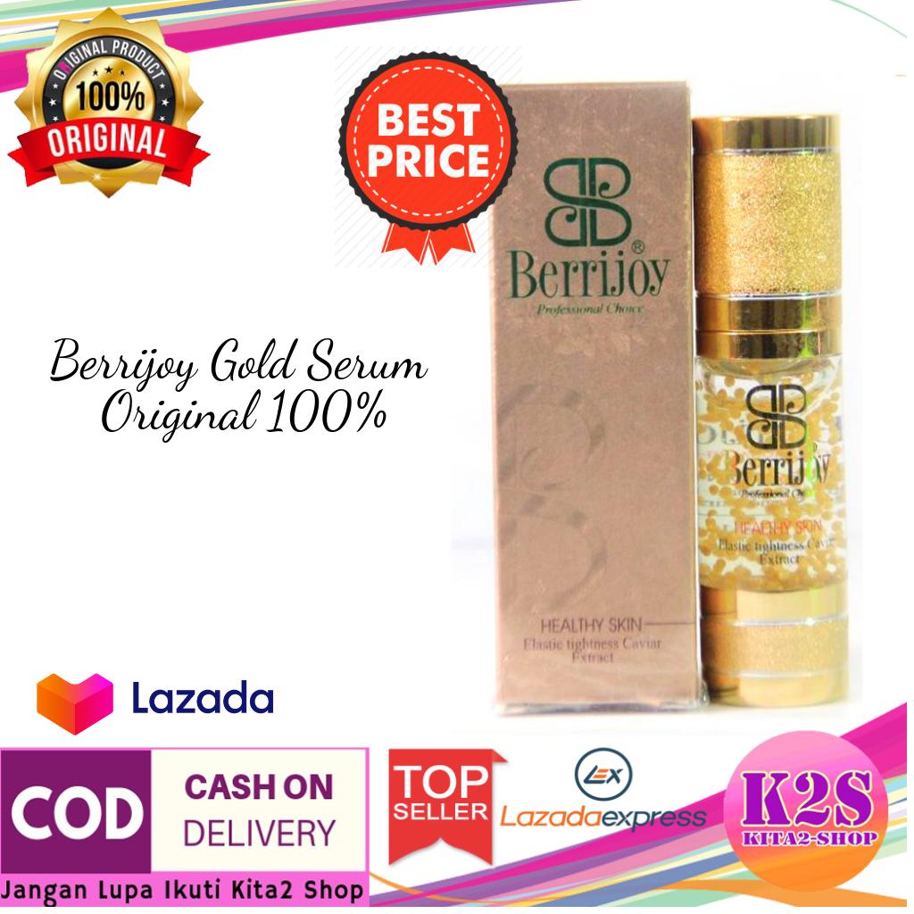 BERRIJOY Gold Serum Original Serum Emas Berrijoy Mencerahkan dan mencerahkan Kulit Wajah Bisa Bayar Di Tempat COD Kita2 Shop