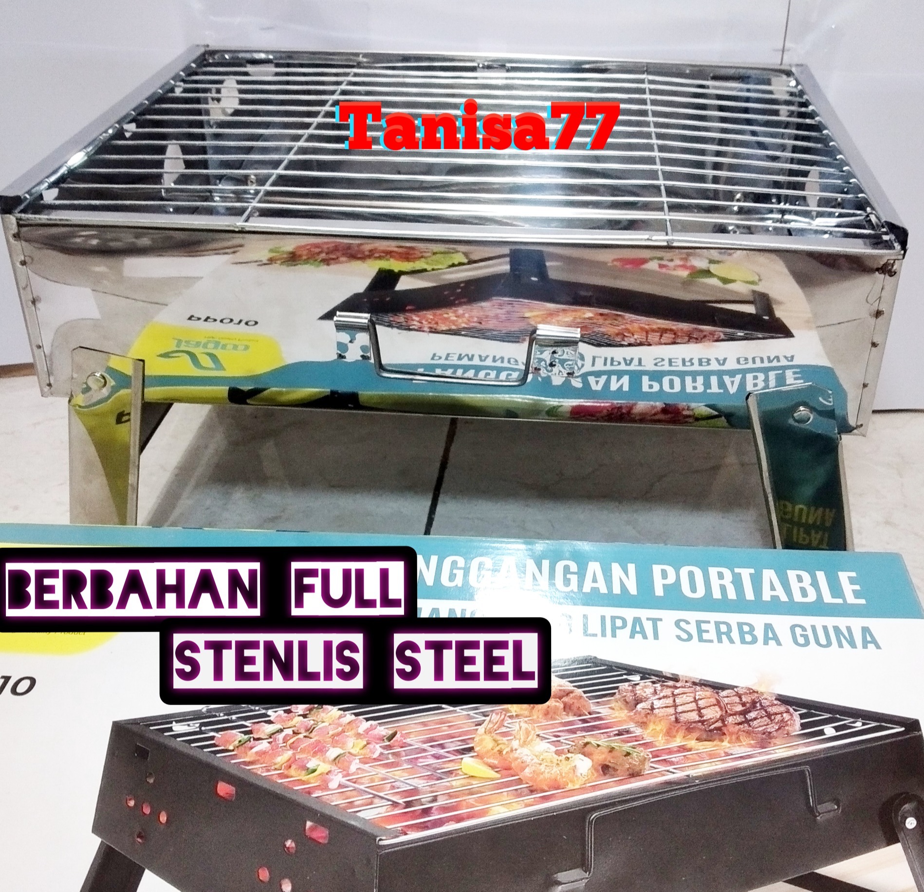 Panggangan portable stainless steel bisa di lipat