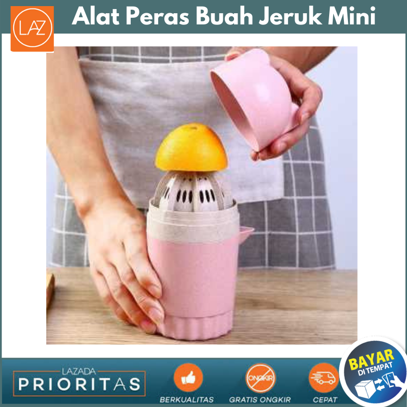 BISA COD LUCOG Alat Peras Buah Jeruk Mini Juicer Presser Squeezer - Pink / Alat Peras Jeruk / Alat Pemeras Jeruk Portable / Press Juicer Jus /  Perasan Lemon Perasan Jeruk Nipis / Orange Squeeser / Pe