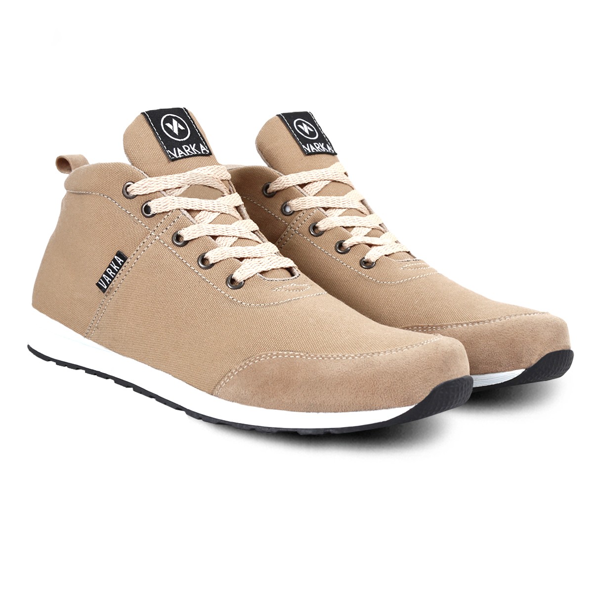 Sepatu Sneakers Pria V 4204 Brand Varka Sepatu Kets Olahraga Lari Joging Harga Murah Berkualitas Warna Krem