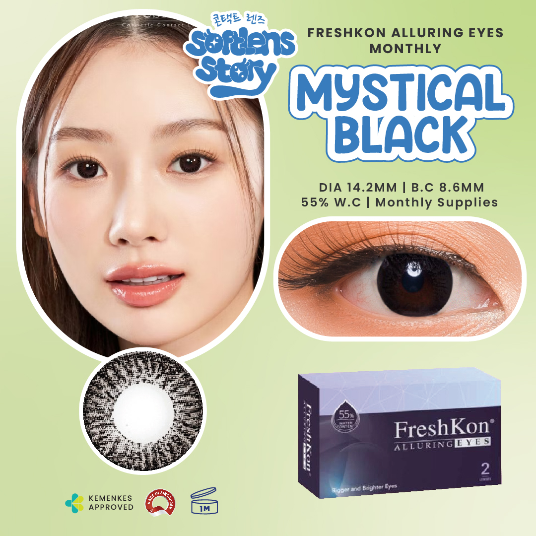 Freshkon Alluring Eyes Monthly Mystical Black Softlens Warna